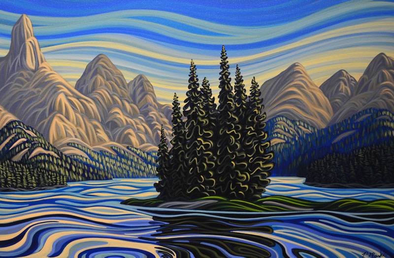 Original Painting by Patrick Markle - "Spirit Island" (Jasper National Park)